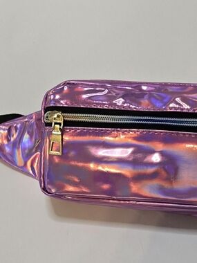 Iridescent Pink Holographic Crossbody Waist Bag NWOT